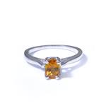 Natural Citrine Gemstone Ring in 14kt White Gold