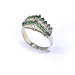 Forever Diamonds Natural Emeralds and Diamonds in 14kt Gold Ring