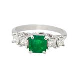 Forever Diamonds Natural Emerald Diamond Ring in 14kt White Gold