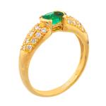 Natural Emerald Diamond Ring in 18kt Gold