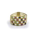 Natural Gemstone and Diamond Band in 18kt Gold