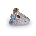 Natural Gemstone with Accent Diamonds 14kt White Gold Ring