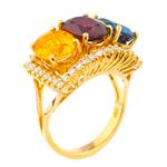 Natural Gemstone Diamond Ring in 18kt Gold