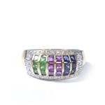 Forever Diamonds Natural Gemstone and Diamond Ring in 14kt Gold 