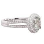 Natural Green Amethyst Diamond Ring in 18kt White Gold