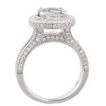 Natural Green Amethyst Diamond Ring in 18kt White Gold