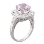 Morganite Diamond Ring in 18kt White Gold