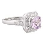 Morganite Diamond Ring in 18kt White Gold