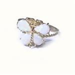 Forever Diamonds Natural Opal Butterfly 14kt Gold Ring