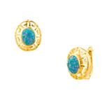 Natural Opal Earrings in 14kt Gold