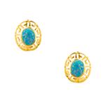 Natural Opal Earrings in 14kt Gold