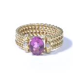 Natural Pink Sapphire Diamond Ring in 18kt Gold