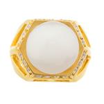 Forever Diamonds Natural Pearl Diamond Ring in 18kt Gold