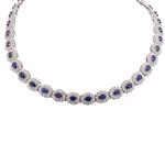 Forever Diamonds Natural Sapphire and Diamond Necklace in 14kt White Gold