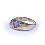 Natural Amethyst and Pink Sapphire Ring in 14kt Gold