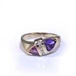 Forever Diamonds Natural Amethyst and Pink Sapphire Ring in 14kt Gold