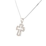 Open Diamond Cross in 14kt White Gold