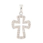 Open Diamond Cross in 14kt White Gold