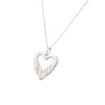 Open Diamond Heart Pendant in 14kt White Gold