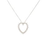 Open Diamond Heart Pendant in 14kt White Gold