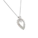 Open Heart Diamond Pendant in 10kt White Gold