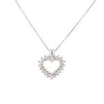 Forever Diamonds Open Heart Diamond Pendant in 10kt White Gold