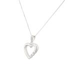 Open Heart Diamond Pendant in 14kt White Gold