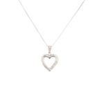 Open Heart Diamond Pendant in 14kt White Gold