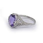 Antique Amethyst Ring in 14kt White Gold 