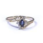Forever Diamonds Blue Sapphire Ring in 14kt Gold 