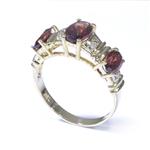 Three Stone Gemstone Ring in 14kt Gold