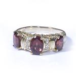 Three Stone Gemstone Ring in 14kt Gold