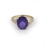 Forever Diamonds Oval Cut Amethyst Ring in 10kt Gold 