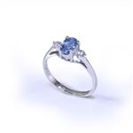 Blue Topaz Accent Diamond Ring in 14kt White Gold