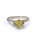 Natural Yellow Sapphire Diamond Ring in 14kt Gold