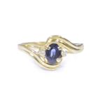 Oval Cut Blue Sapphire 14kt Gold Ring