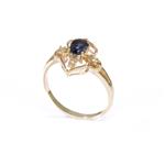 Blue Sapphire Accent Diamond Ring in 14kt Gold
