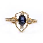 Blue Sapphire Accent Diamond Ring in 14kt Gold