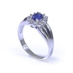 0.25ct TDW. Diamond and Sapphire Ring in 14kt White Gold 