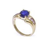 Blue and Pink Sapphire Ring in 14kt Gold