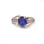 Forever Diamonds Blue and Pink Sapphire Ring in 14kt Gold
