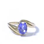 Oval Cut Tanzanite Solitaire 10kt Gold Ring