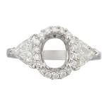 Oval Diamond Halo Style Engagement Ring Setting in 14kt White Gold