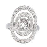 Forever Diamonds Oval Halo Diamond Engagement Ring in 18kt White Gold