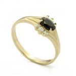 Oval Sapphire Accent Crystal Ring in 14kt Gold