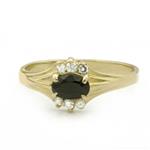 Oval Sapphire Accent Crystal Ring in 14kt Gold