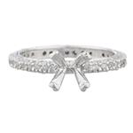 Pave Diamonds All Around Engagement Ring Setting in 14kt White Gold