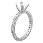 Pave Diamonds All Around Engagement Ring Setting in 14kt White Gold