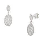 Pave Round Diamond Earrings in 18kt White Gold