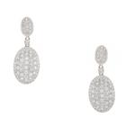 Pave Round Diamond Earrings in 18kt White Gold